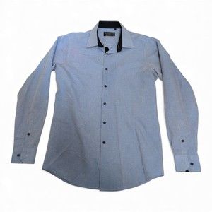 Blanc Men's Blue Casual Button-Down Shirt‎ - Size M